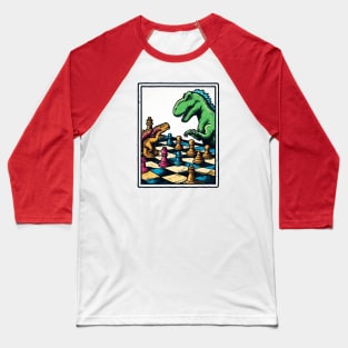 Dinosaur Chess Baseball T-Shirt